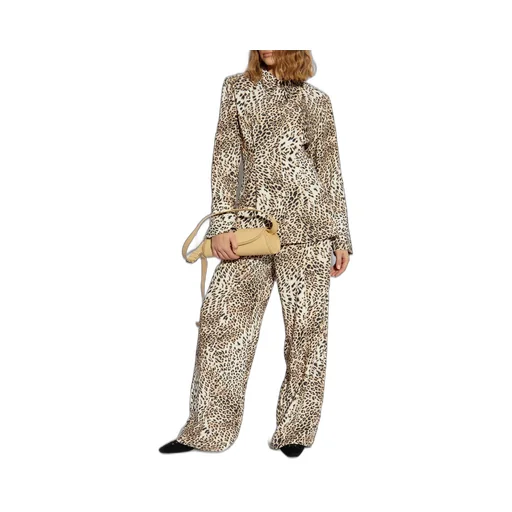 Printed Wide-Leg Trousers