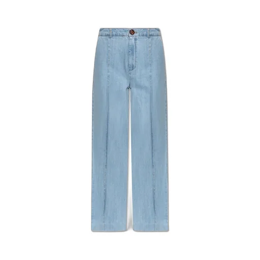 Wide-Leg Denim Trousers