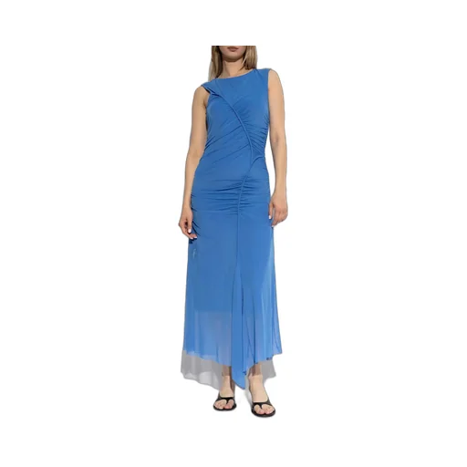 Ruched Asymmetrical Maxi Dress
