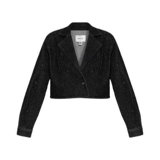 Cropped Jacket With Rhinestones