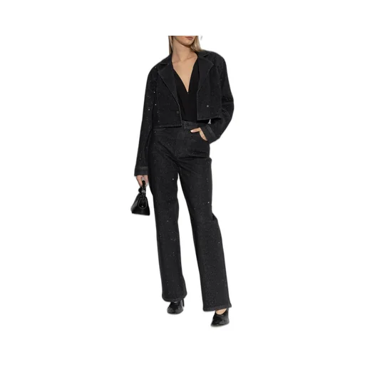 Cropped Jacket With Rhinestones