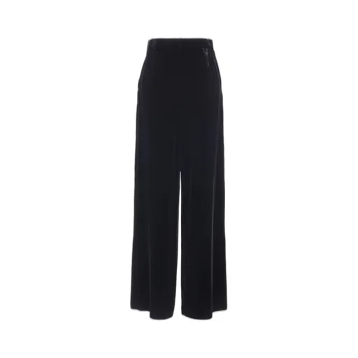 Wide-Leg Velvet Trousers