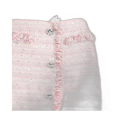 Tweed Mini Skirt With Fringed Trim