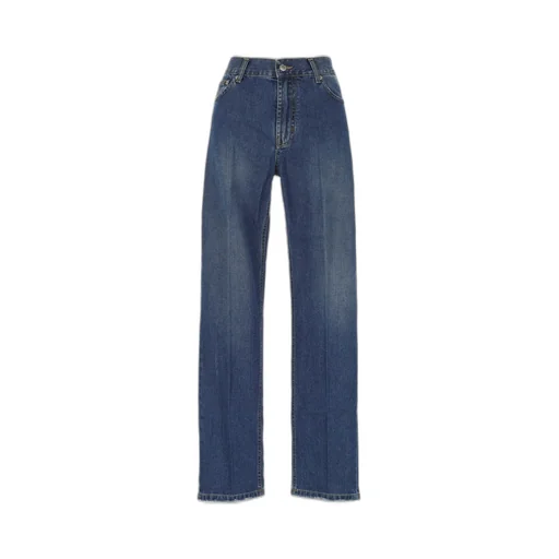 High-Waisted Straight-Leg Jeans