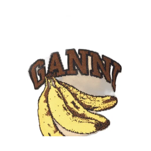 Sweater With Bananas And Logo Ganni