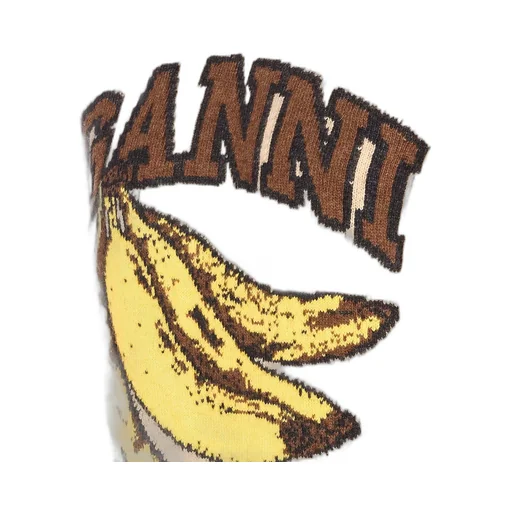 Sweater With Bananas And Logo Ganni