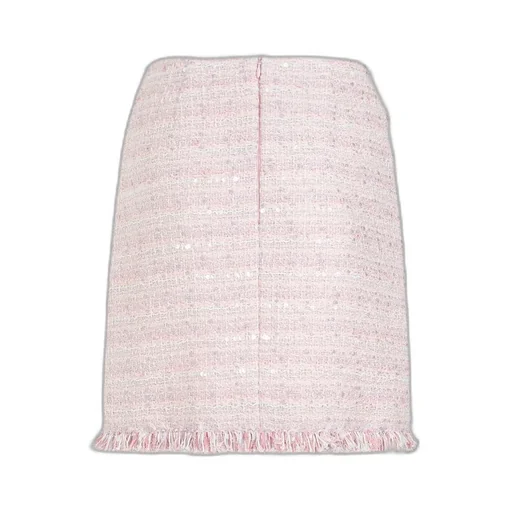 Tweed Mini Skirt With Fringed Trim