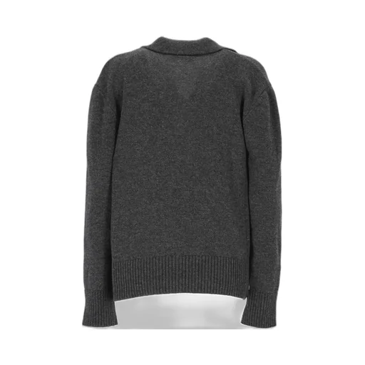 Collared Sweater With Heart Embroidery