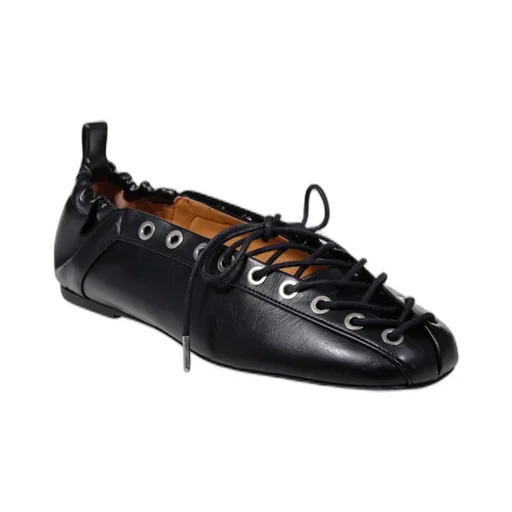 Lace-Up Ballet Flats
