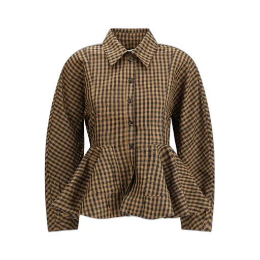 Gingham Peplum Shirt
