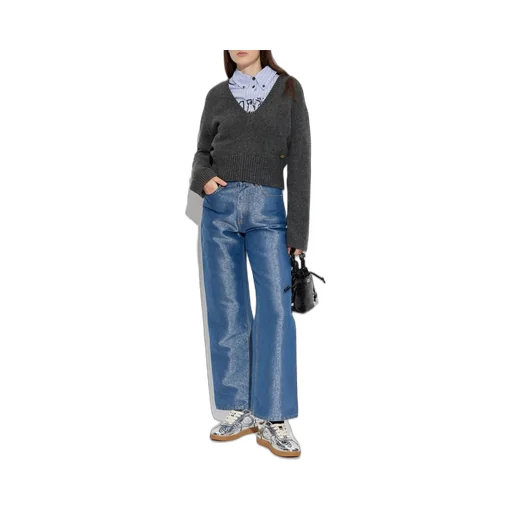 V-Neck Cropped Sweater