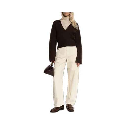 V-Neck Cropped Sweater
