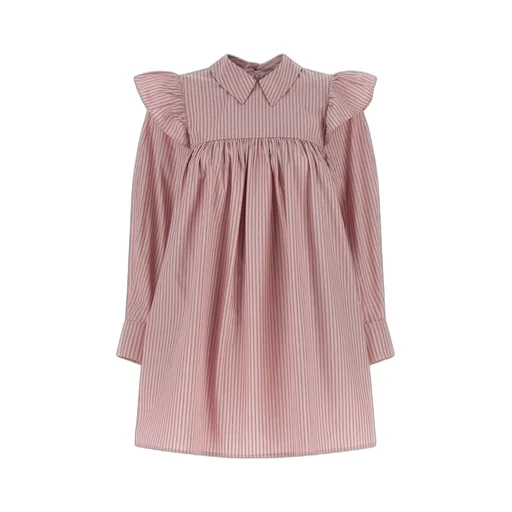 Striped Cotton Dress With Ruffles