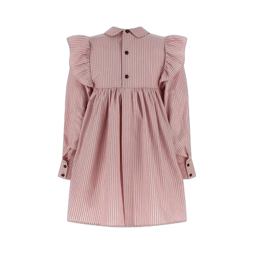 Striped Cotton Dress With Ruffles