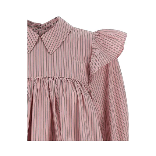 Striped Cotton Dress With Ruffles
