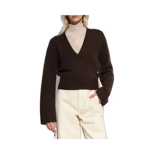V-Neck Cropped Sweater