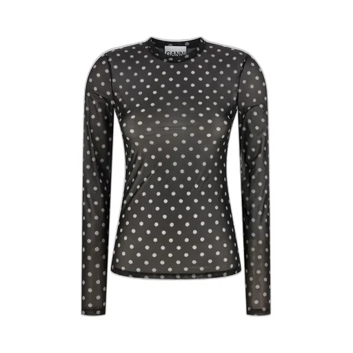 Mesh Polka Dot Top