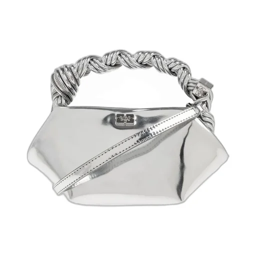 Geometric Metallic Top Handle Bag