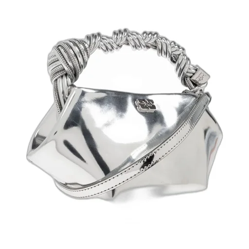 Geometric Metallic Top Handle Bag