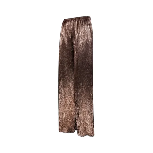 Wide-Leg Metallic Trousers