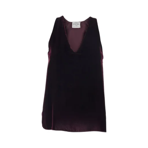 Sleeveless V-Neck Velvet Top