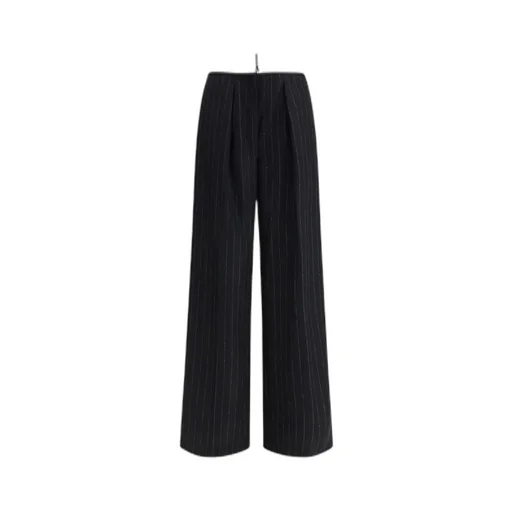 Pinstripe Wide-Leg Trousers