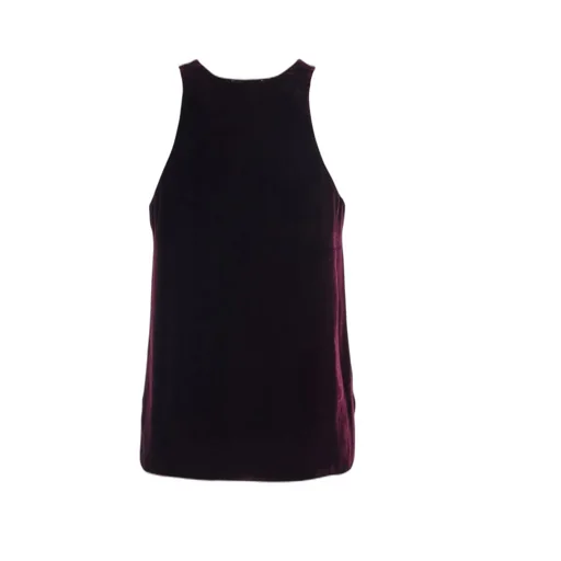 Sleeveless V-Neck Velvet Top