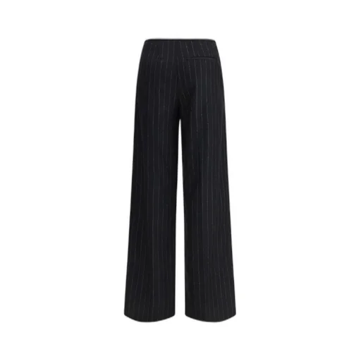 Pinstripe Wide-Leg Trousers