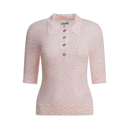 Gingham Knit Polo Shirt