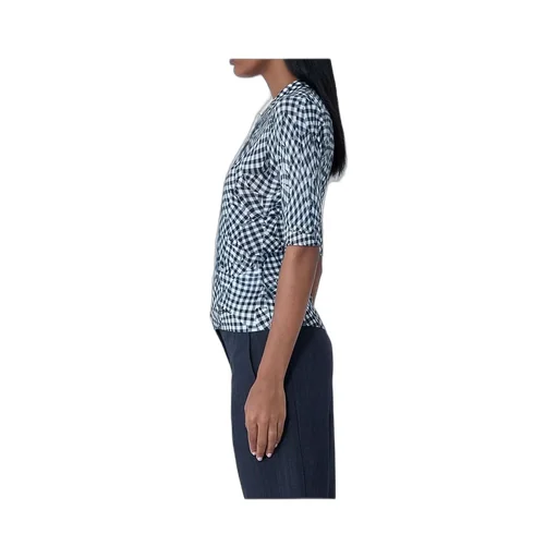Gingham Print Collared Top