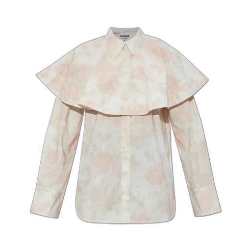 Floral Print Shirt With Cape Detail