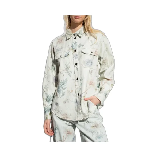 Floral Print Denim Shirt