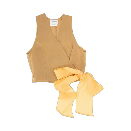 Wrap Vest With Bow Detail