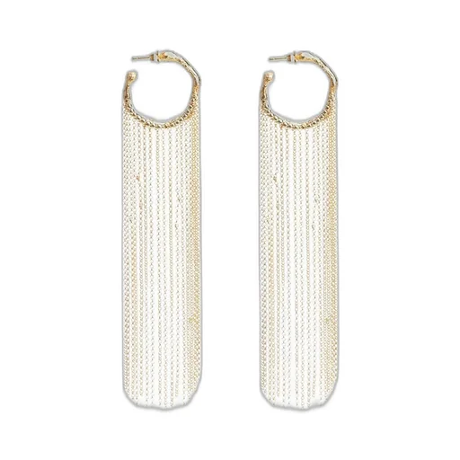 Chain Drop Hoop Earrings