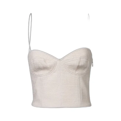 Textured Cropped Bustier Top
