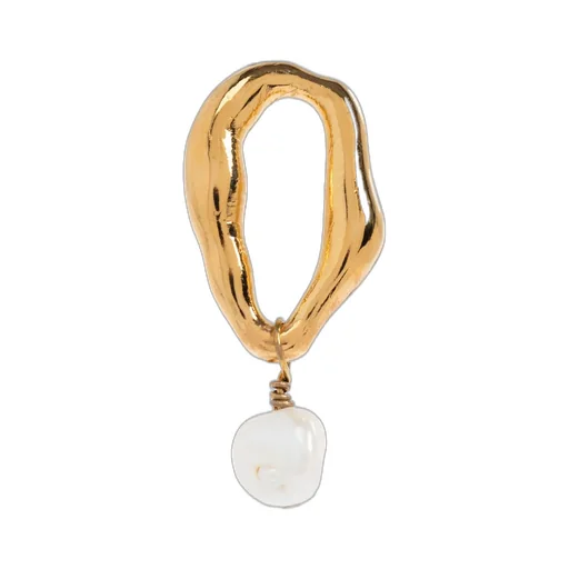 Asymmetric Drop Earrings With Pearl