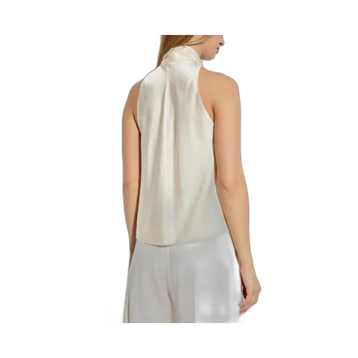 Satin Halter Top With Bow