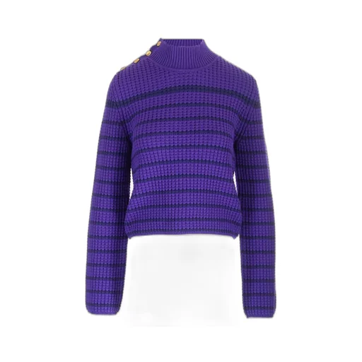 Striped Mock Neck Sweater