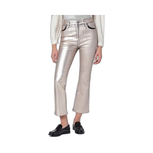 High-Waisted Cropped Flare Jeans