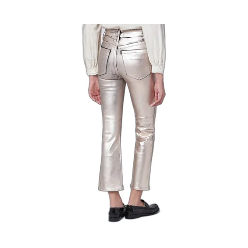 High-Waisted Cropped Flare Jeans