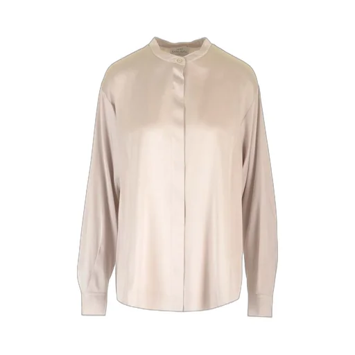 Band Collar Silk Shirt