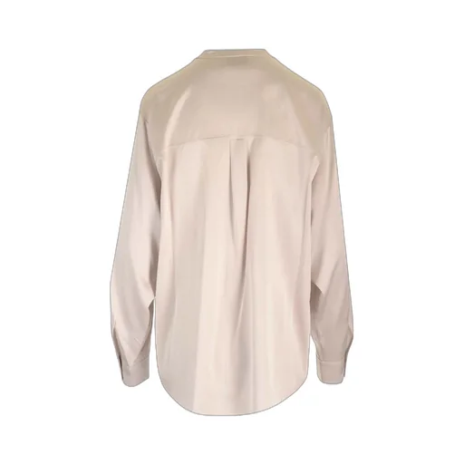 Band Collar Silk Shirt