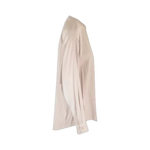 Band Collar Silk Shirt