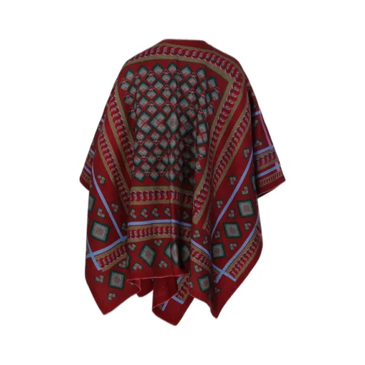 Geometric Print Poncho