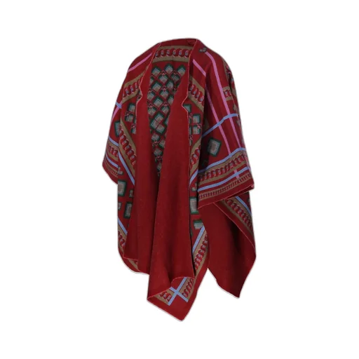 Geometric Print Poncho