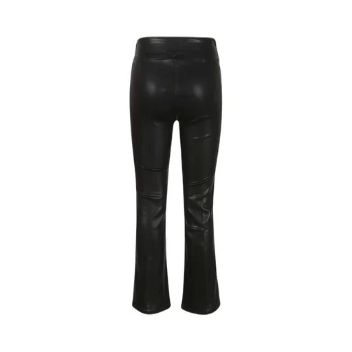 Cropped Flare Faux Leather Pants