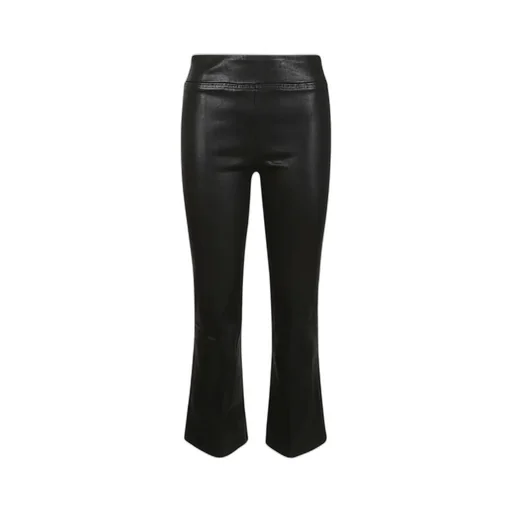 Cropped Flare Faux Leather Pants