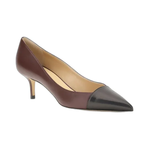 Two-Tone Pointed Toe Kitten Heels