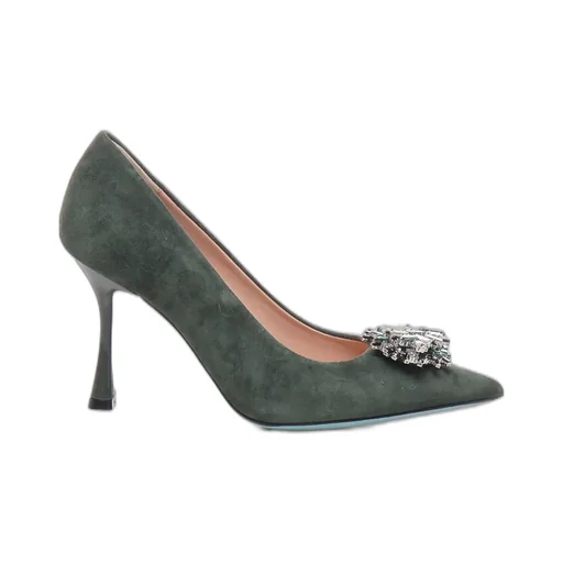 Pointed-Toe Pumps With Embellished Buckle