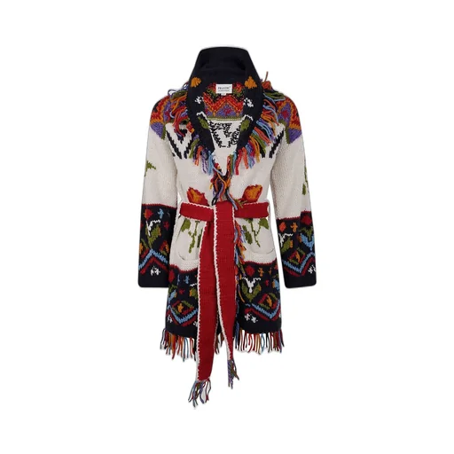 Cardigan With Belt And Fringe
